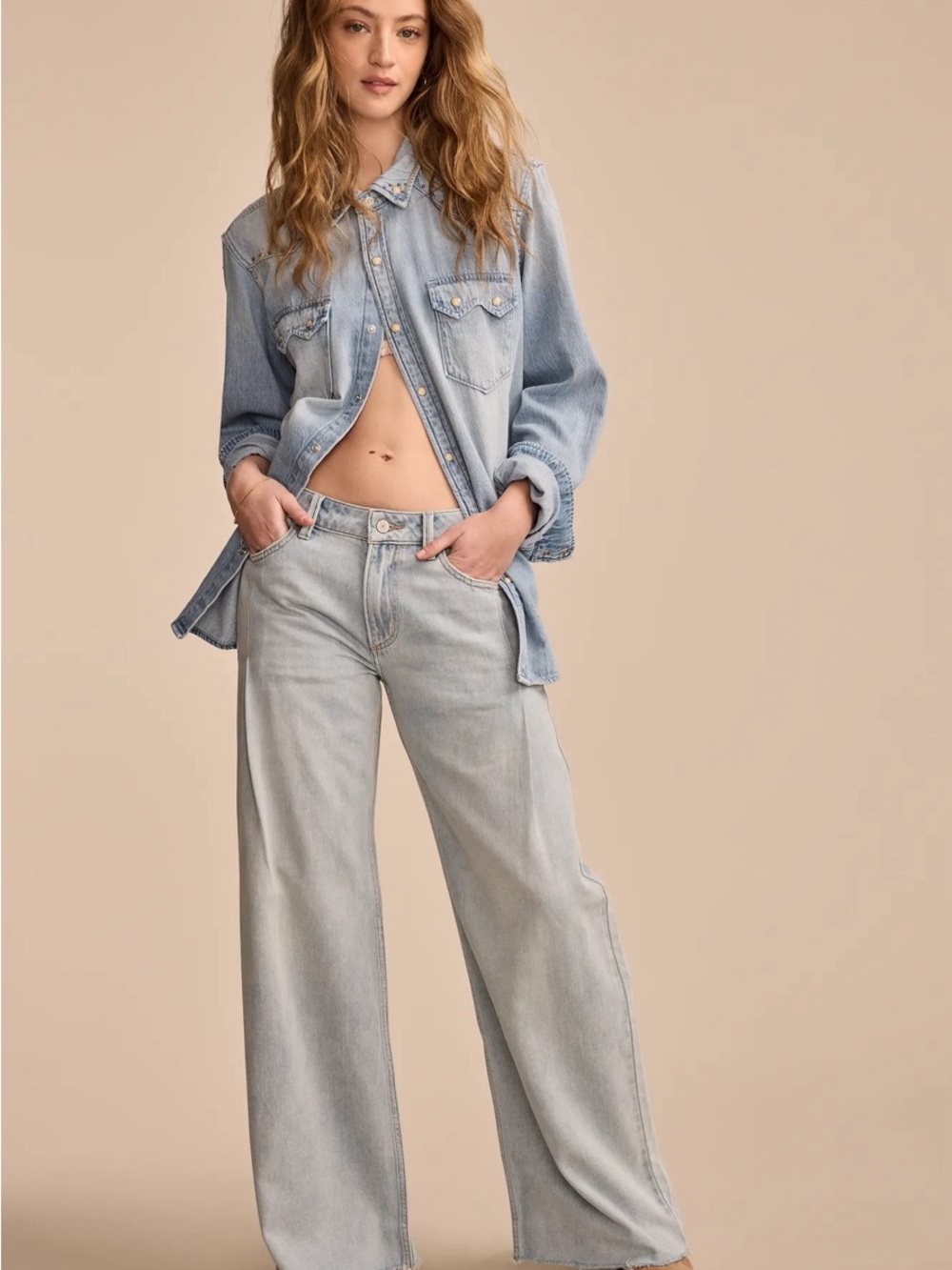 Lucky Brand Light Blue Palazzo Wide Leg Jeans - Picture 12 of 13
